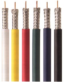 rg6 rg59 mini-coax mini coax coaxial cable wire white yellow red green blue black jackets wires cables
