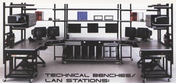 kendall howard lan rack racks station stations furniture network computer desks benches benchs