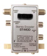 stereo encoder converts right and left audio inputs to stereo output st-mod