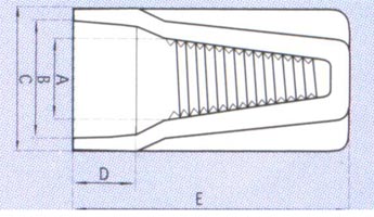 DIMENSIONS N TYPE winged wire twist on cable connector