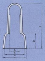 NYLON CLOSED END WIRE CONNECTORS dimensions