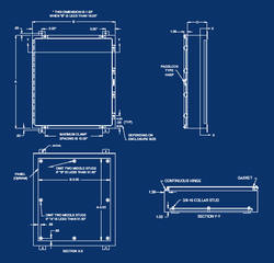 nema 4x aluminum electrical box cabinet housing enclosure Fabricated in accordance with UL specifications form Type 5052-H32 aluminum. All seams continuously welded and ground smooth. Rolled lip around three sides of door and all sides of door opening for watertight seal. Neoprene gasket attached to door with oil resistant adhesive. Clamps on three sides of door for watertight seal. Aluminum continuous hinge. Stainless steel external hardware. Hasp and staple provided for padlocking. External mounting feet. Standard plastic self-adhesive print pocket. Standard collar studs for mounting optional panel.